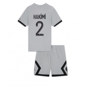 Paris Saint-Germain Achraf Hakimi #2 kläder Barn 2022-23 Bortatröja Kortärmad (+ korta byxor)